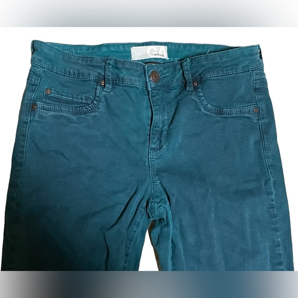 Garage Ripped Knees Teal Jeggings - Picture 3 of 6